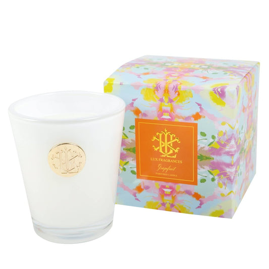 LUX FRAGRANCES - Grapefruit 8 oz Designer Box Candle - Purses & Pearls