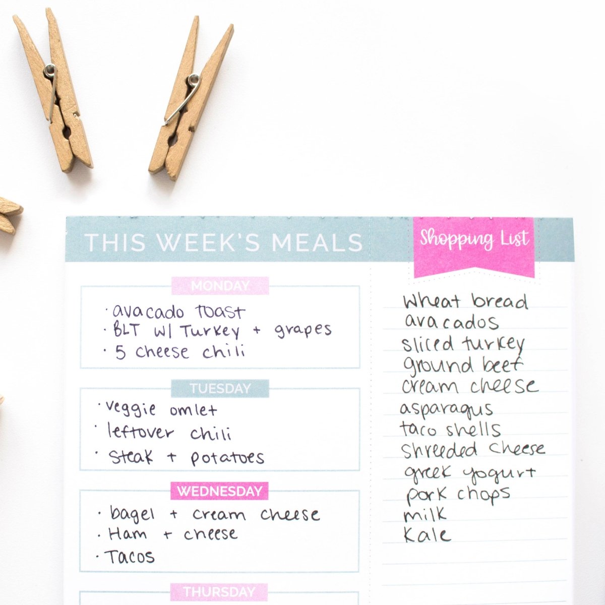 Magnetic Meal Planning Pad - 6x9 in - Purses & Pearls