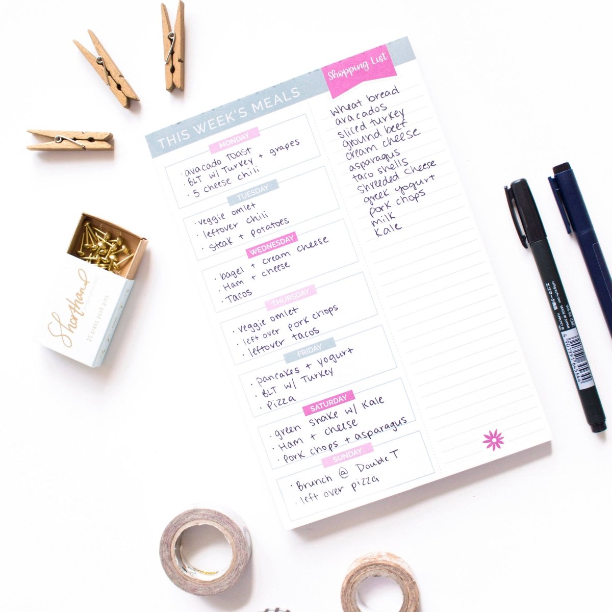 Magnetic Meal Planning Pad - 6x9 in - Purses & Pearls