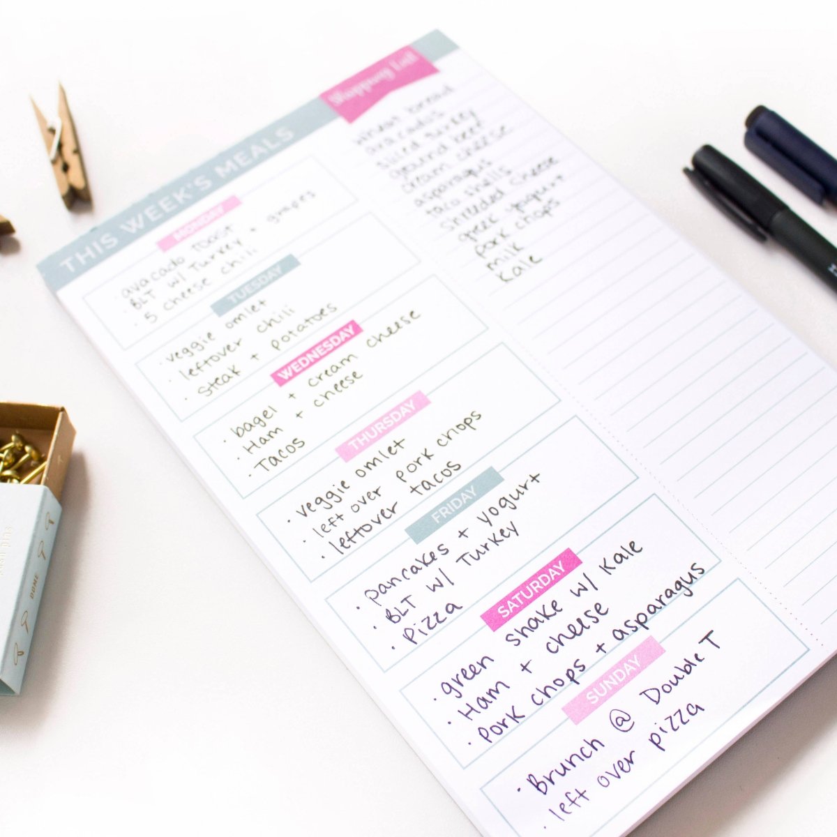 Magnetic Meal Planning Pad - 6x9 in - Purses & Pearls