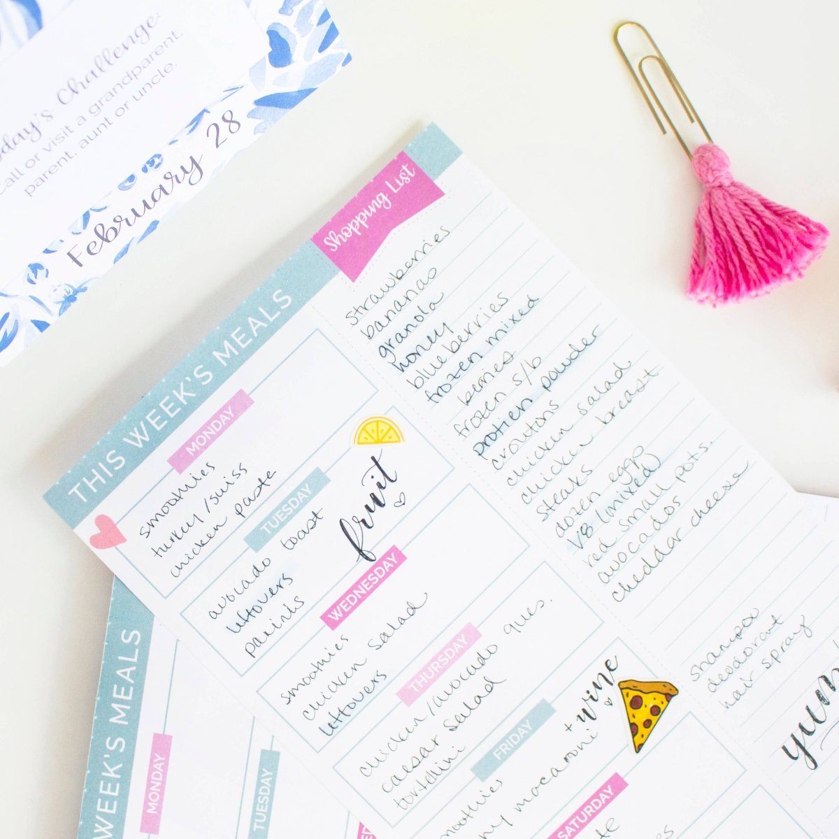 Magnetic Meal Planning Pad - 6x9 in - Purses & Pearls