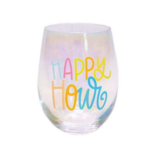 Mary Square - ASWN Happy Hour Stemless Wine Glass - Purses & Pearls