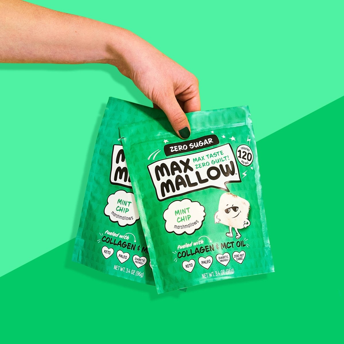 Max Sweets - Mint Chip Max Mallow - Sugar Free Marshmallow - Purses & Pearls