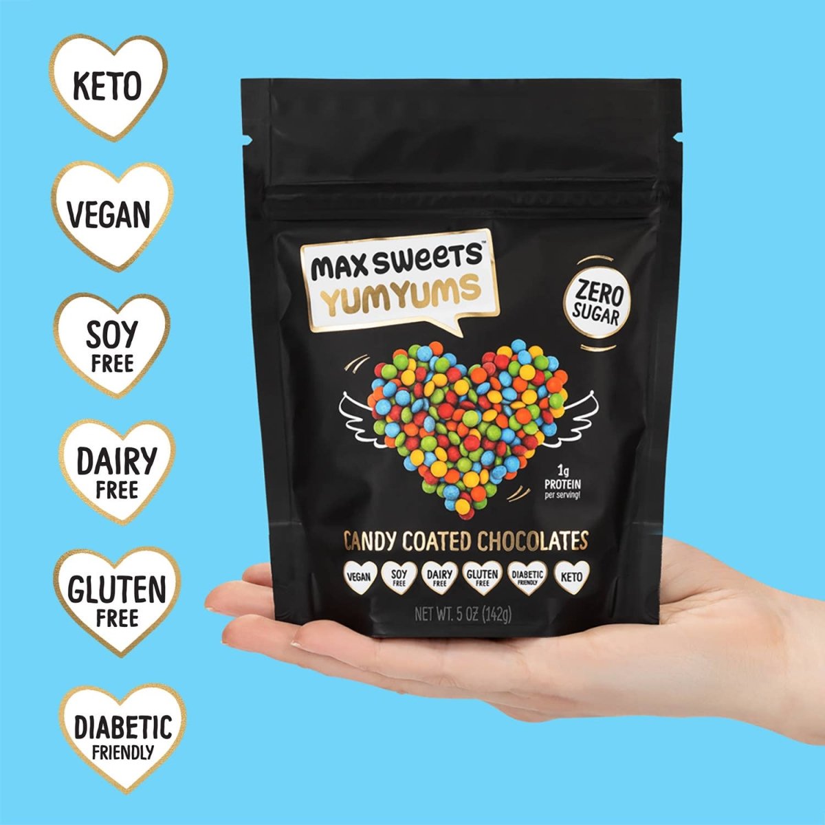 Max Sweets - VEGAN Yum Yums - Sugar Free Candy Coated Chocolates - Purses & Pearls