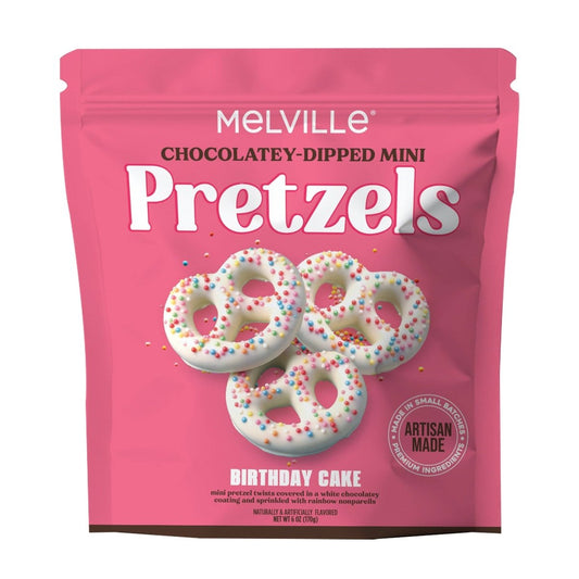 Melville Candy Company - Birthday Cake Mini Pretzels - Purses & Pearls