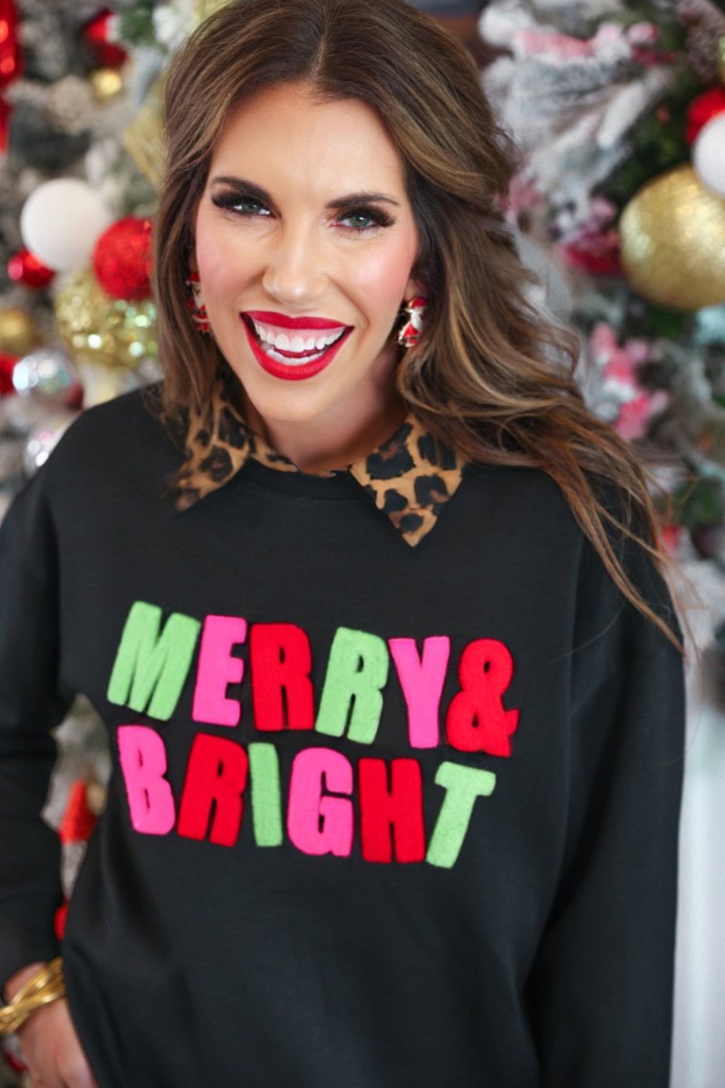 Merry and Bright Sweatshirt - Purses & Pearls