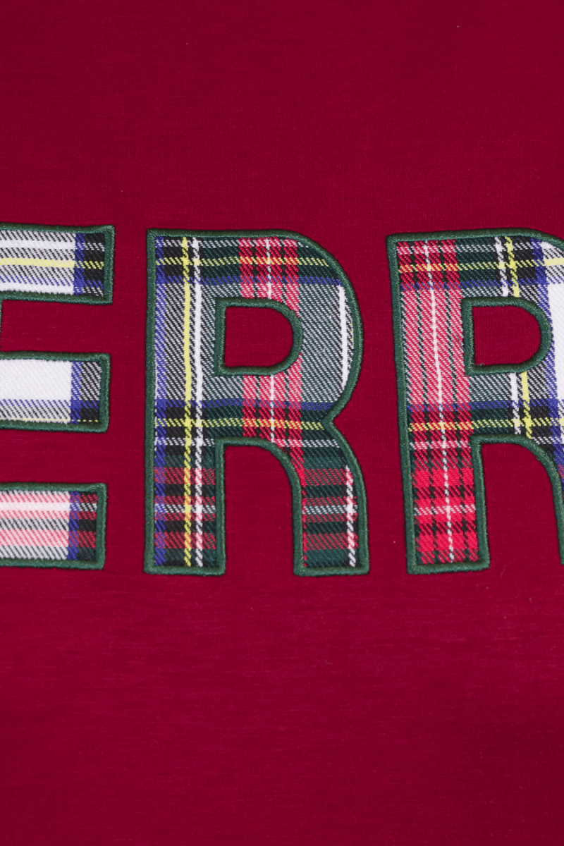 Merry Plaid Patch Luxe Pullover - Purses & Pearls