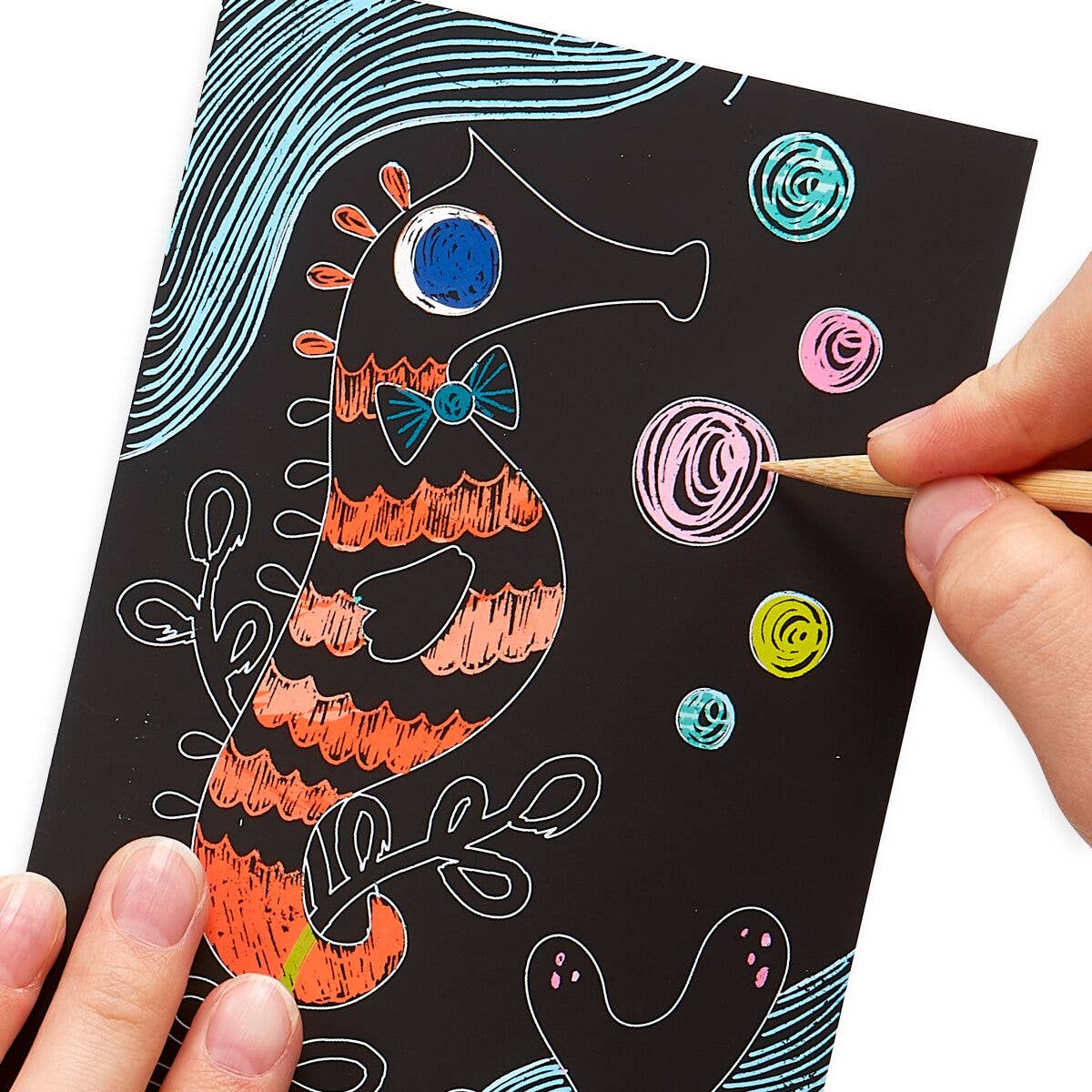 Mini Scratch & Scribble Art Kit: Friendly Fish - Purses & Pearls