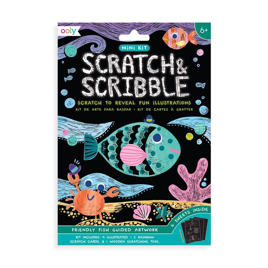 Mini Scratch & Scribble Art Kit: Friendly Fish - Purses & Pearls