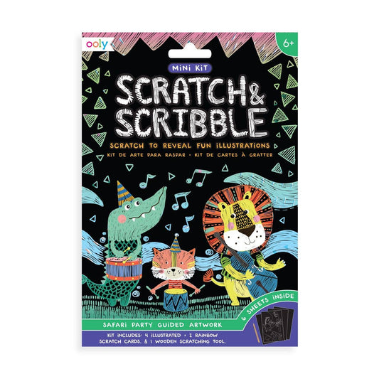 Mini Scratch & Scribble Art Kit: Safari Party - Purses & Pearls