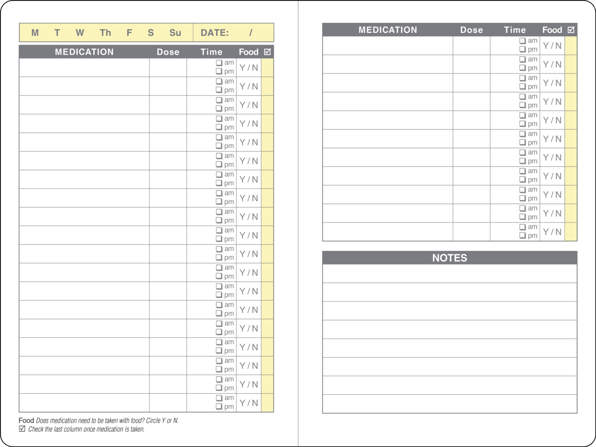 My Personal Daily Medication Logbook (Large Print) - Purses & Pearls