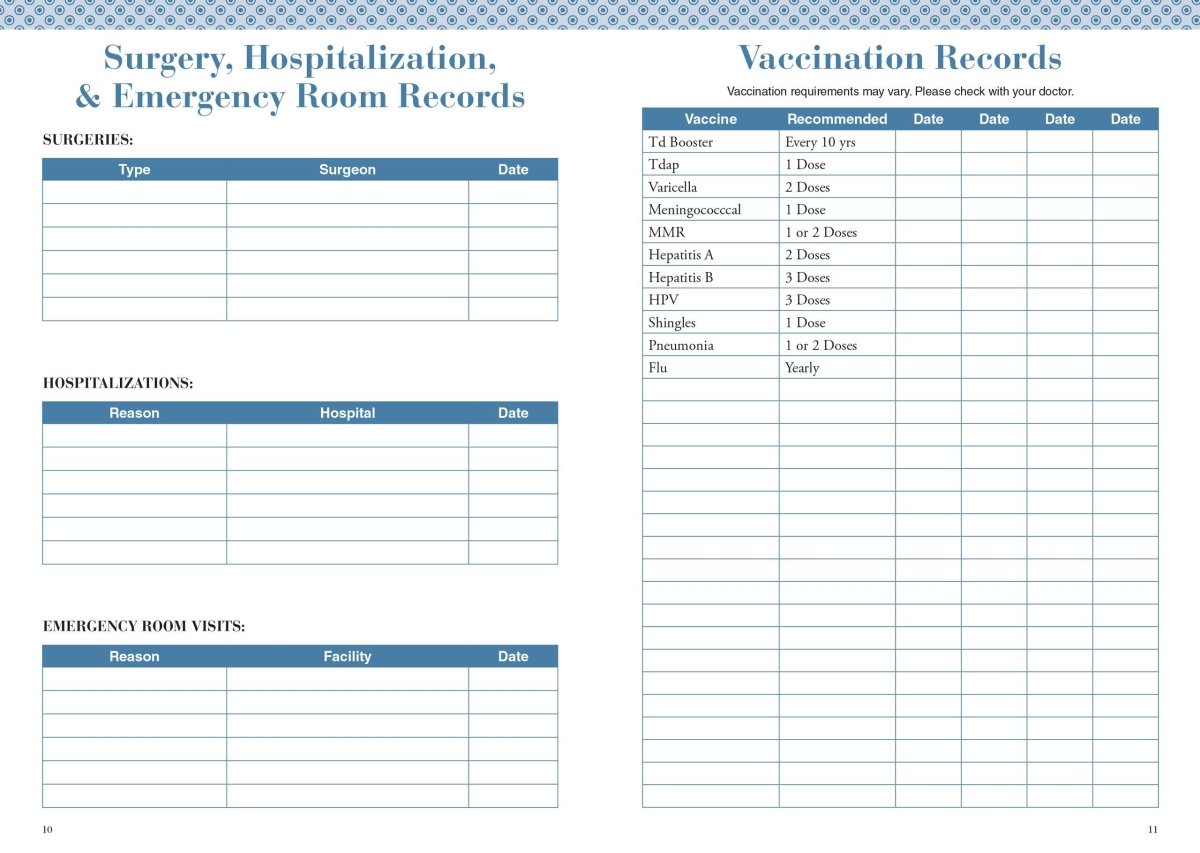 My Personal Health Record Keeper - Purses & Pearls