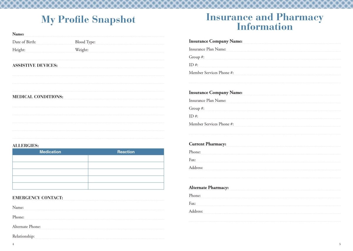 My Personal Health Record Keeper - Purses & Pearls
