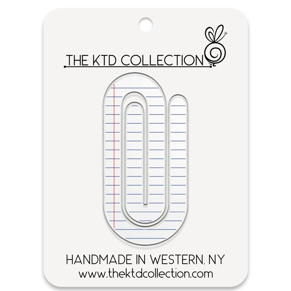 Notebook Paper Themed Jumbo Acrylic Paper Clip - Purses & Pearls