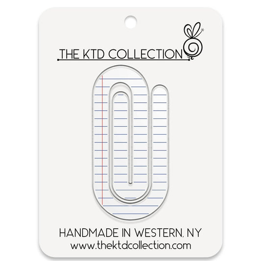 Notebook Paper Themed Jumbo Acrylic Paper Clip - Purses & Pearls