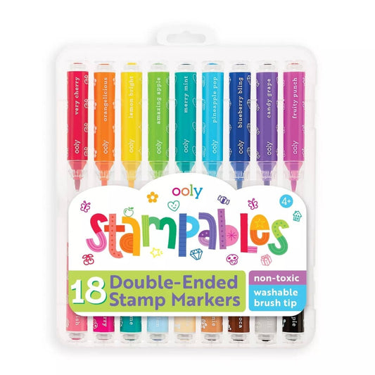 OOLY - Stampables Double Ended Scented Markers - Set of 18 - Purses & Pearls