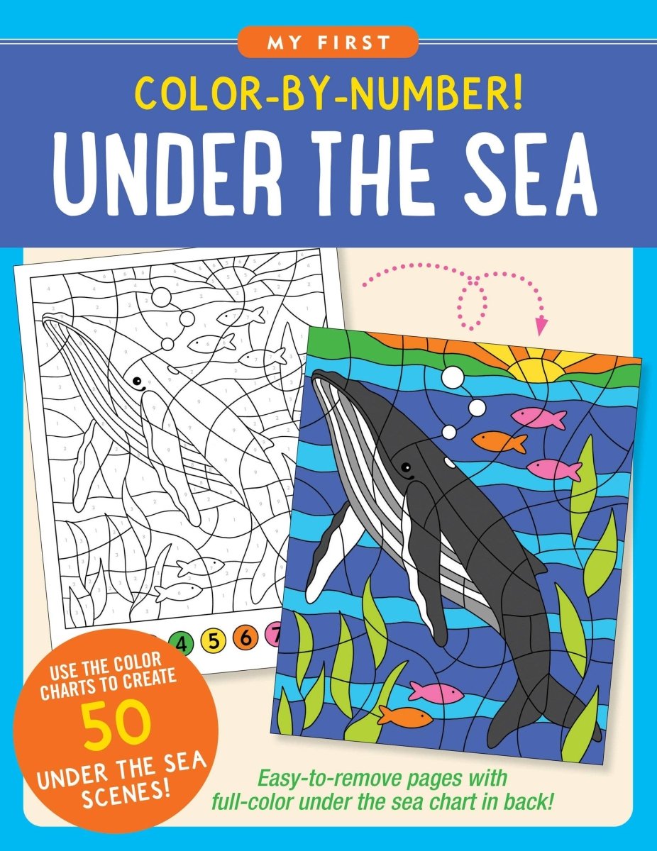 Peter Pauper Press - My First Color - By - Number! Under The Sea - Purses & Pearls