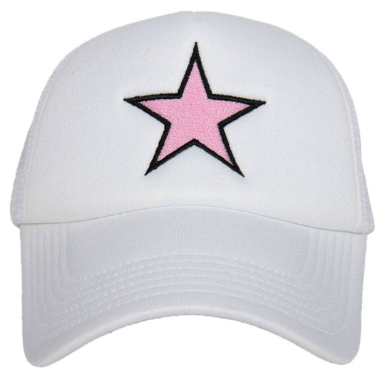 Pink Star Trucker Hat (White Foam) - Purses & Pearls