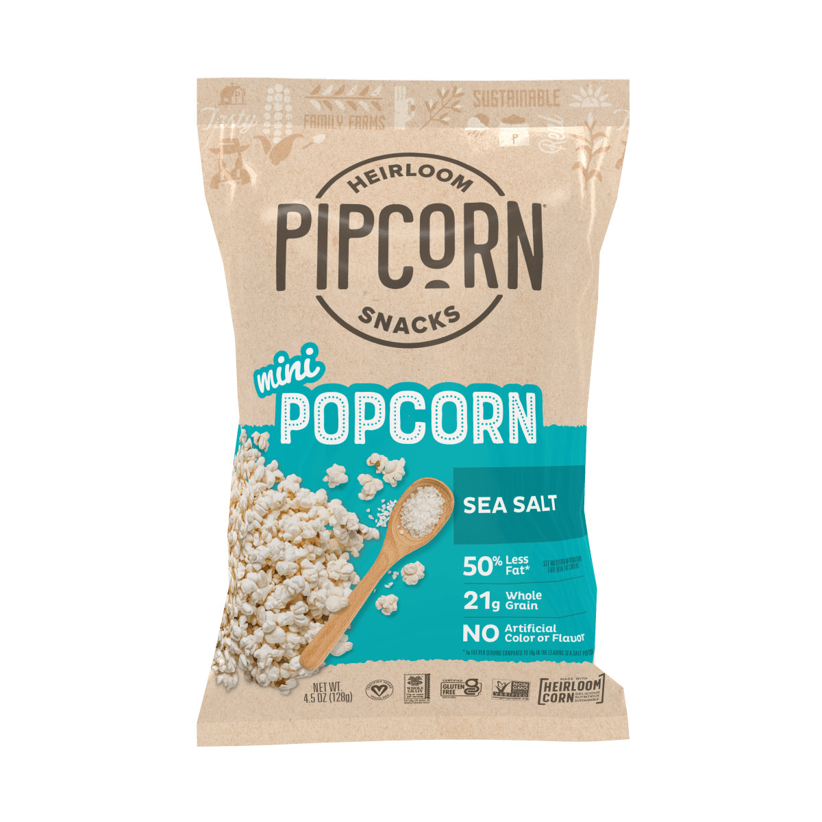 Pipcorn - Sea Salt Mini Popcorn, 4.5oz - Purses & Pearls