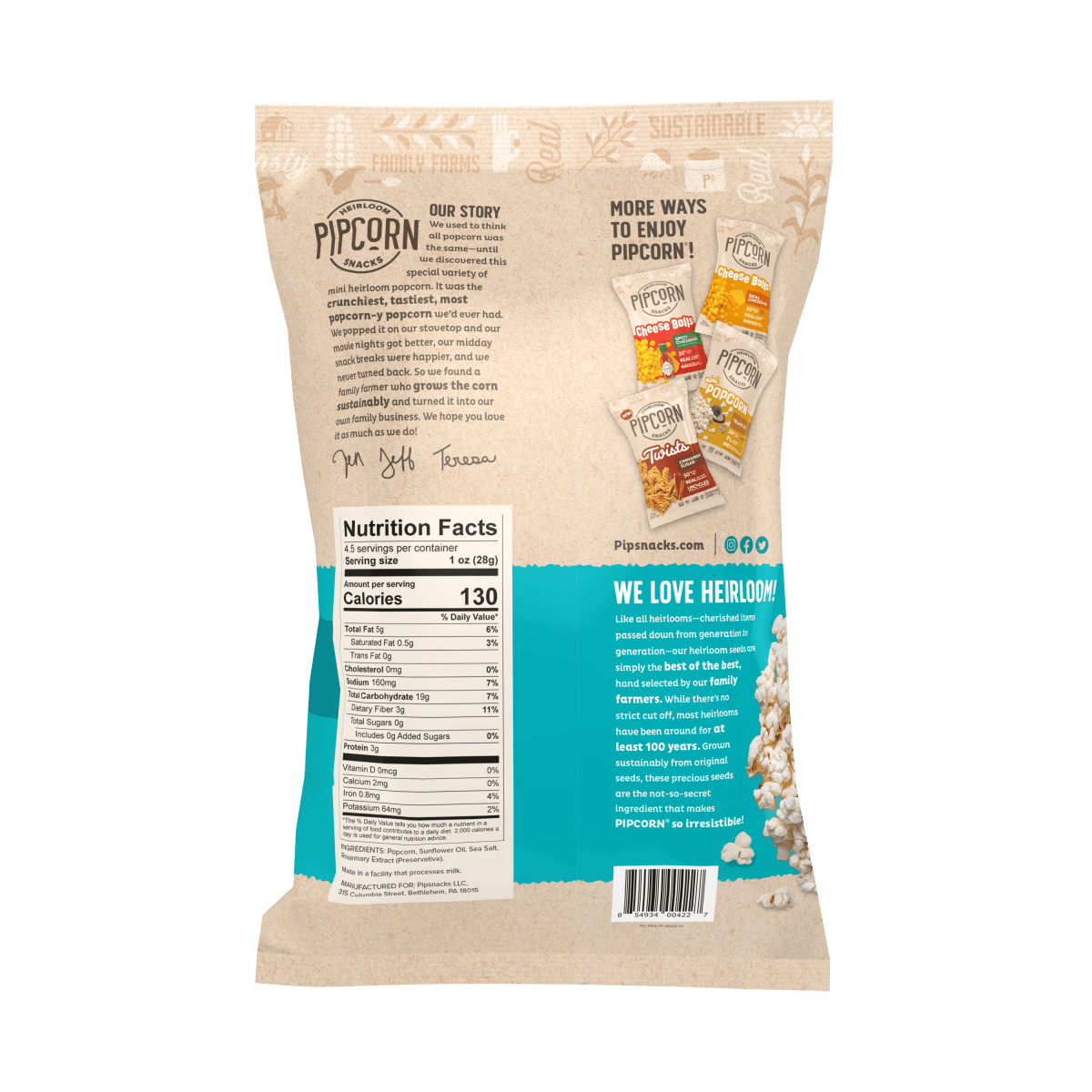 Pipcorn - Sea Salt Mini Popcorn, 4.5oz - Purses & Pearls