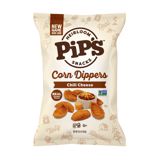 Pip's Heirloom Snacks - Chili Cheese Corn Dippers (12 bags 1 case) - Purses & Pearls
