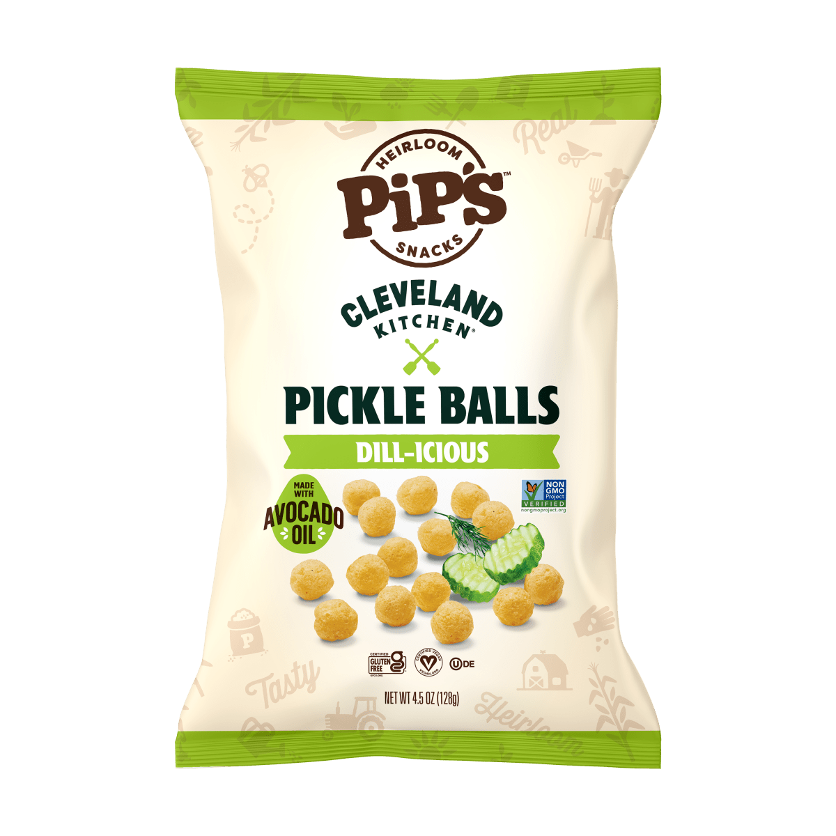 Pip's Heirloom Snacks - Dill Pickle Balls (12 Bags 1 Case) - Purses & Pearls