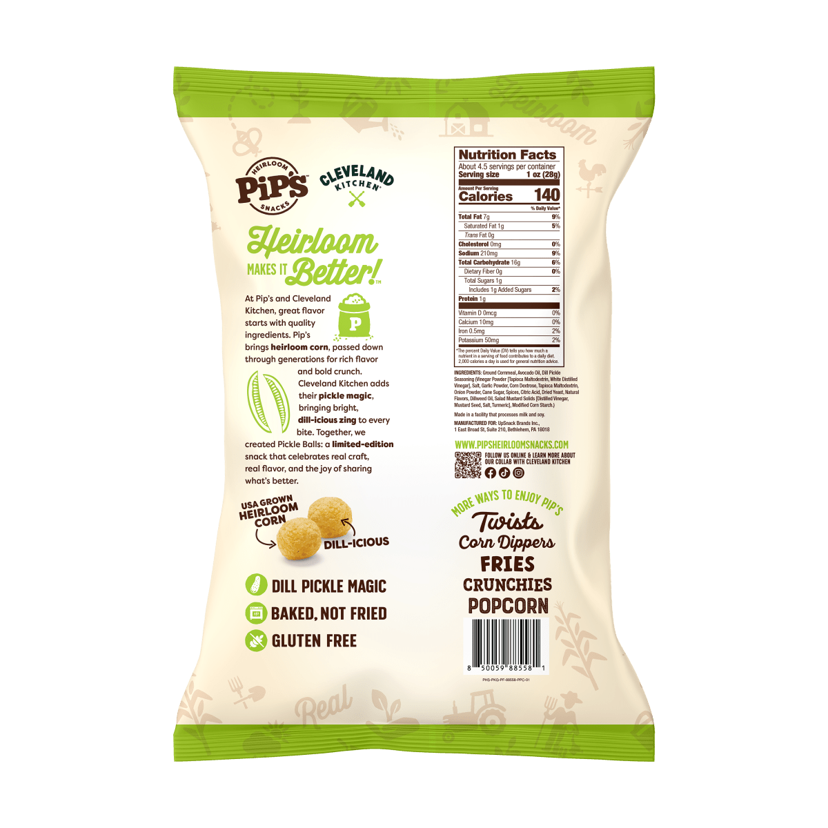 Pip's Heirloom Snacks - Dill Pickle Balls (12 Bags 1 Case) - Purses & Pearls