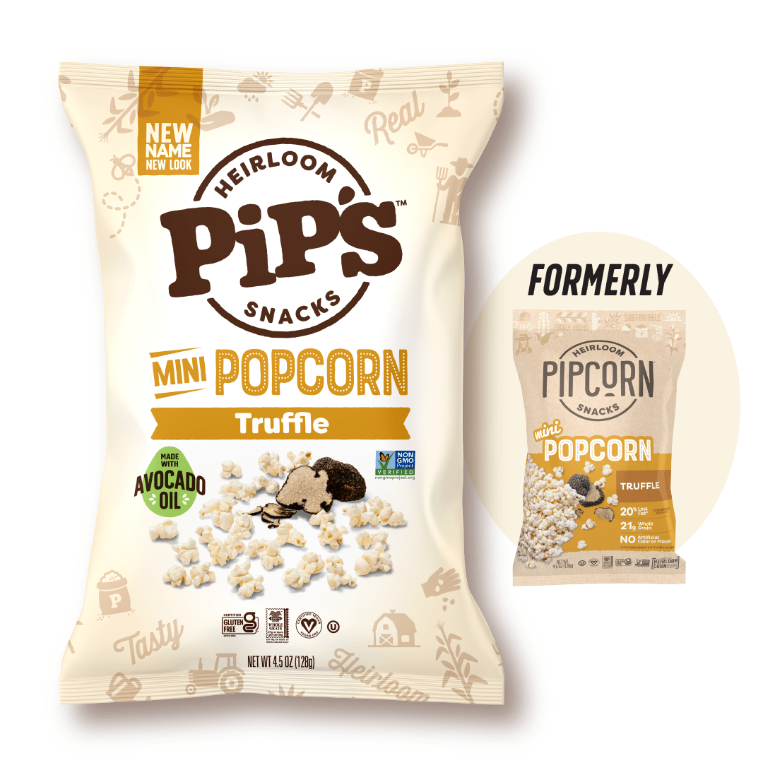 Pip's Heirloom Snacks - Truffle Mini Popcorn, 4.5oz (12 Bags in 1 Case) - Purses & Pearls