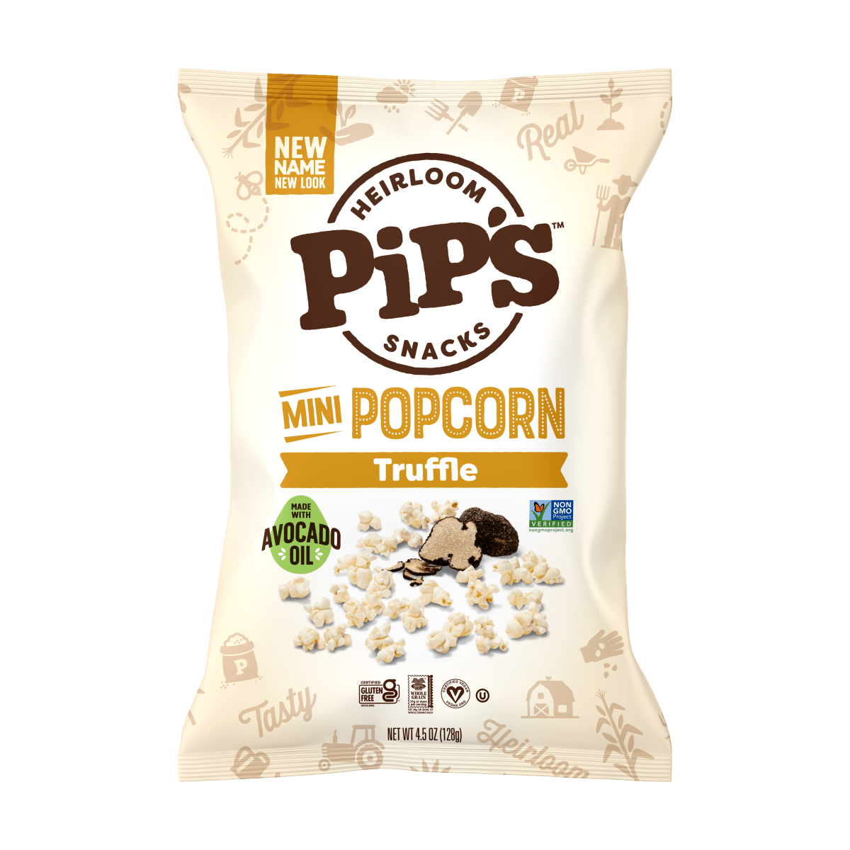 Pip's Heirloom Snacks - Truffle Mini Popcorn, 4.5oz (12 Bags in 1 Case) - Purses & Pearls