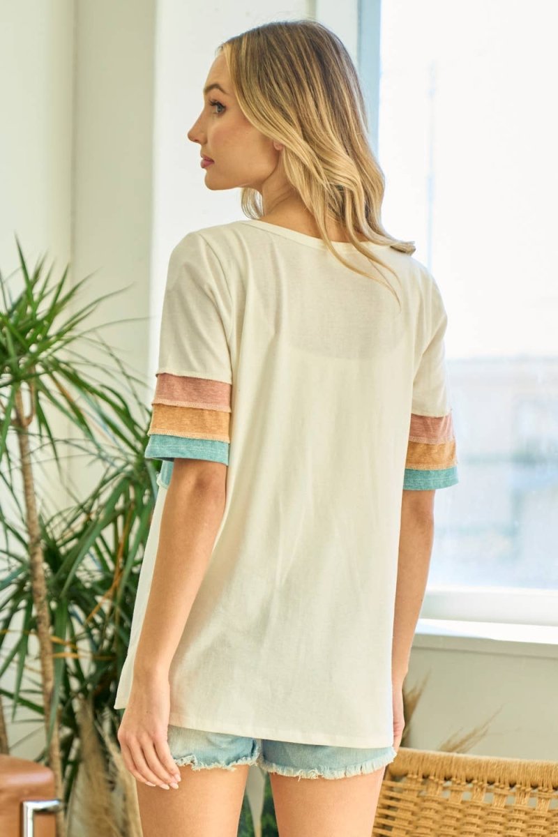 PLUS SIZE Triblend Colorblock Top - Purses & Pearls