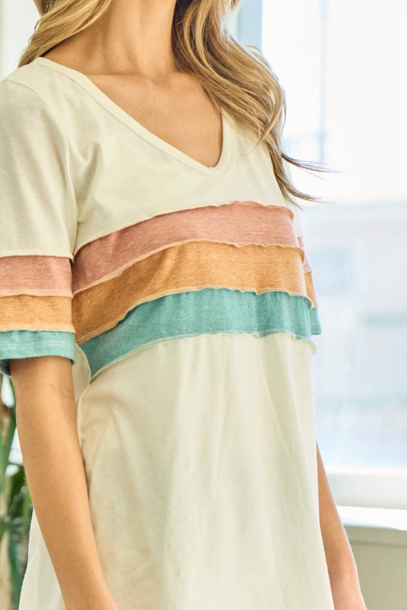PLUS SIZE Triblend Colorblock Top - Purses & Pearls