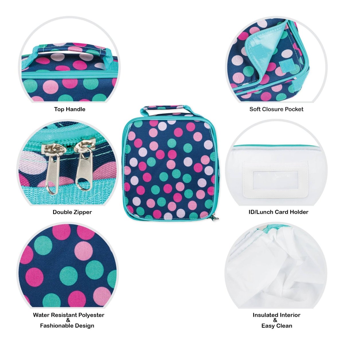 Polka Dot Pattern Backpack & Lunchbag Set - Purses & Pearls