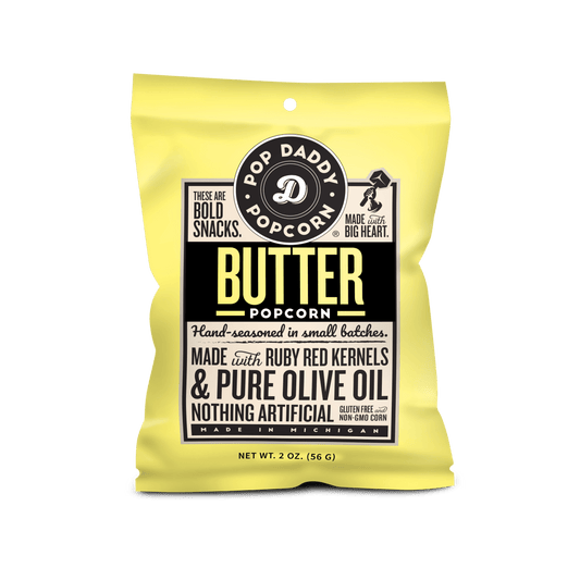 Pop Daddy Snacks - Pop Daddy – Natural Butter Flavored Popcorn 2.0oz - Purses & Pearls