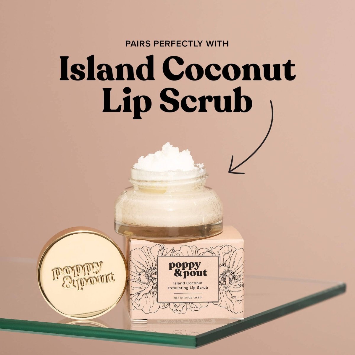 Poppy & Pout - Lip Balm, Island Coconut - Purses & Pearls
