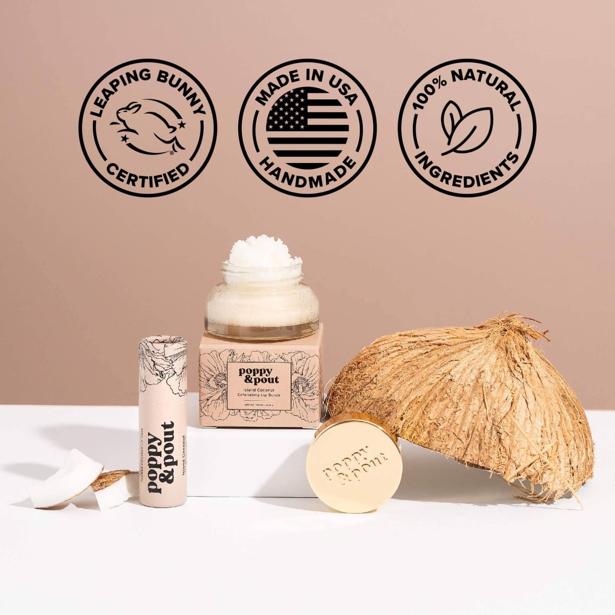 Poppy & Pout - Lip Balm, Island Coconut - Purses & Pearls
