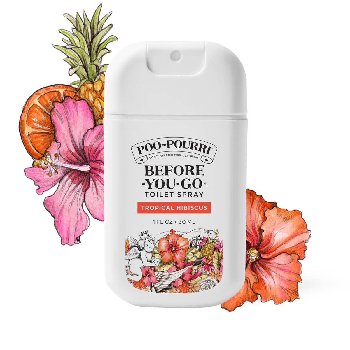 ~Pourri - Poo~Pourri - 1oz Pocket Sprayer w/ Pouch - Tropical Hibiscus - Purses & Pearls