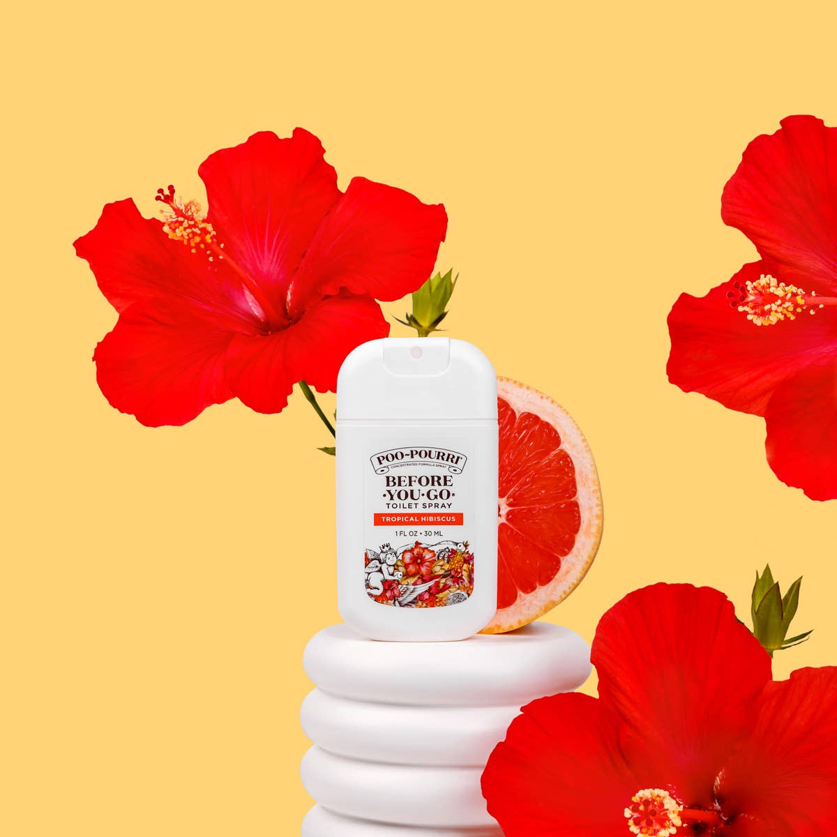 ~Pourri - Poo~Pourri - 1oz Pocket Sprayer w/ Pouch - Tropical Hibiscus - Purses & Pearls