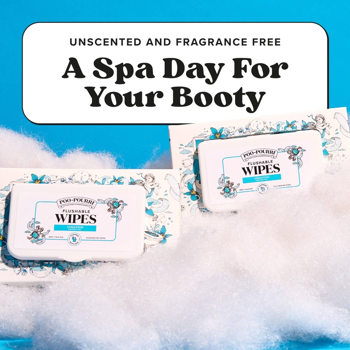 ~Pourri - Unscented Poo~Pourri Flushable Wipes 3-Pack (150 wipes) - Purses & Pearls