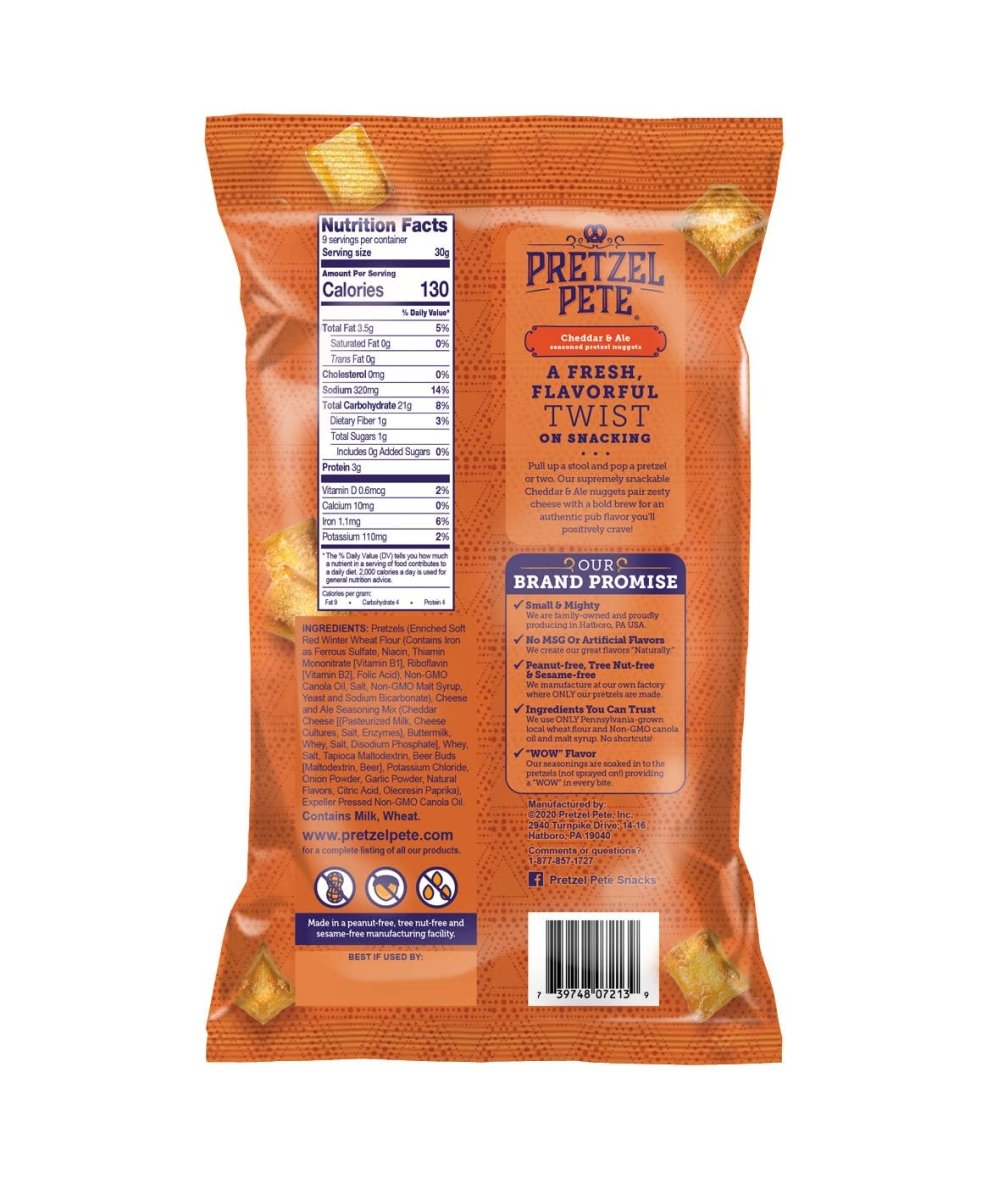 Pretzel Pete - Cheddar Ale Nuggets 9.5oz - Purses & Pearls