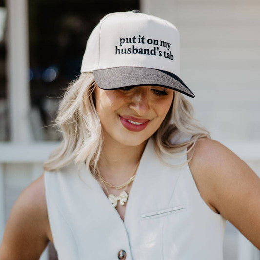 Put It On My Husband's Tab Two - Toned Vintage Hat - Purses & Pearls