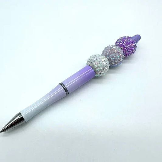 Rhinestone Beaded Pen - Lovely in Lavender - Purses & Pearls