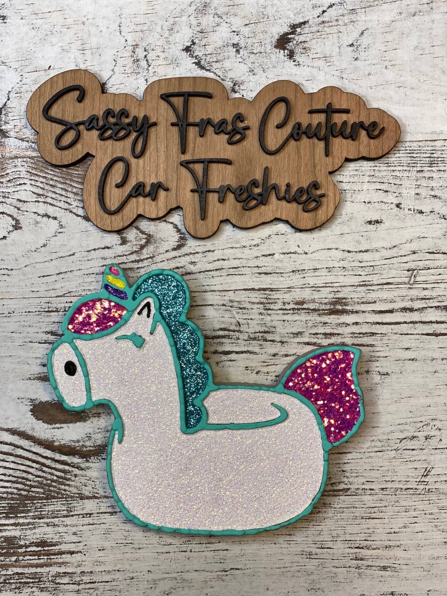 Sassy Fras Couture - Unicorn Pool Float Car Freshie - Purses & Pearls