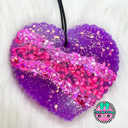 Scalloped Heart Geode Freshie - Purses & Pearls