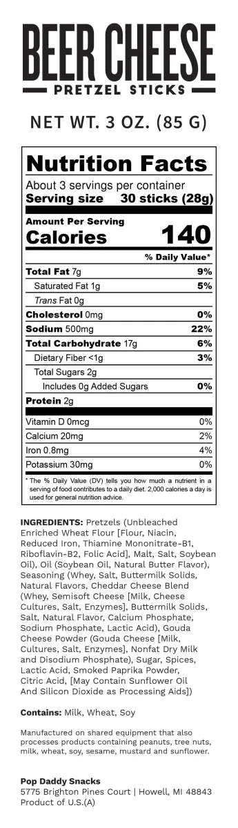 Seasoned Pretzels - 3oz - Beer Cheese - Purses & Pearls
