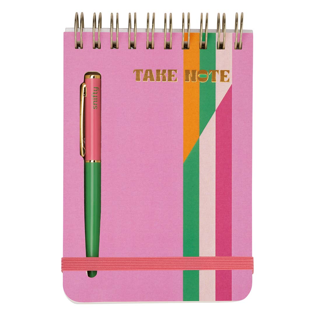 SNIFTY - TAKE NOTE NOTEBOOK + PEN SET - PRETTY IN PINK - Purses & Pearls