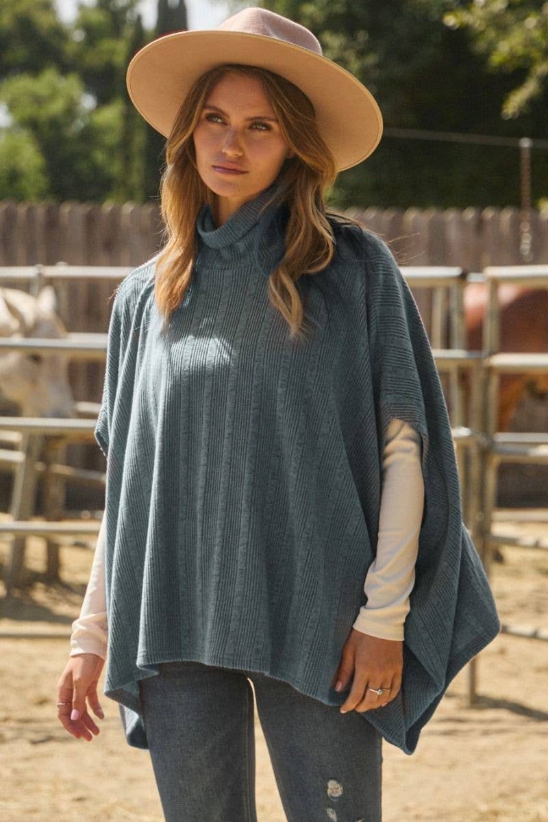 Soft Knit Batwing Cape Top - Purses & Pearls