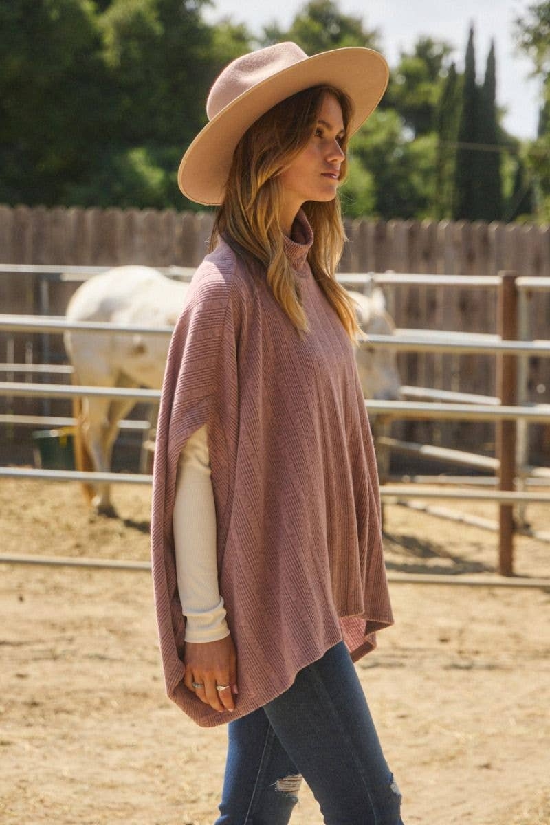 Soft Knit Batwing Cape Top - Purses & Pearls