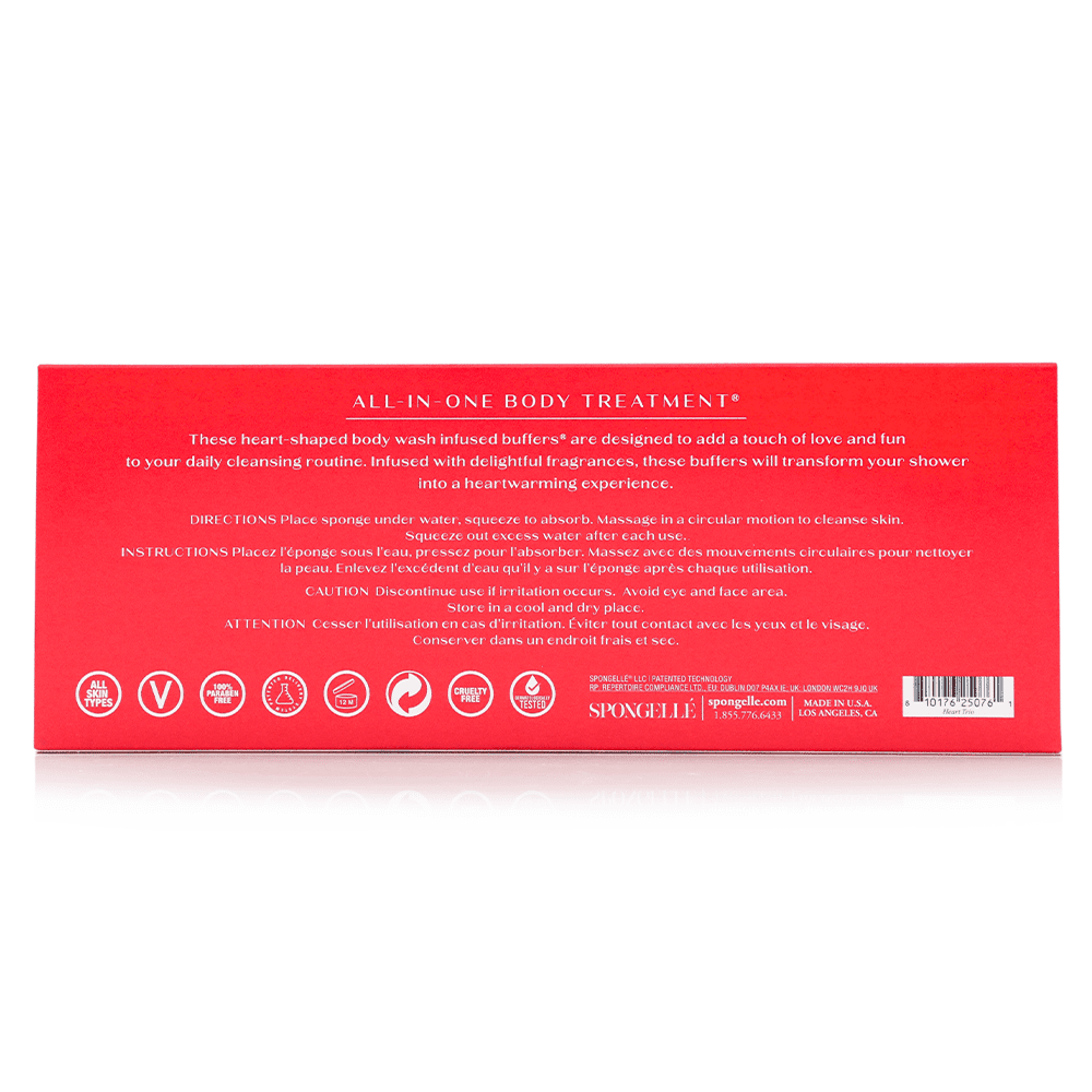 Spongellé - Heart Travel Buffer Trio Valentine's Day Gift Set - Purses & Pearls