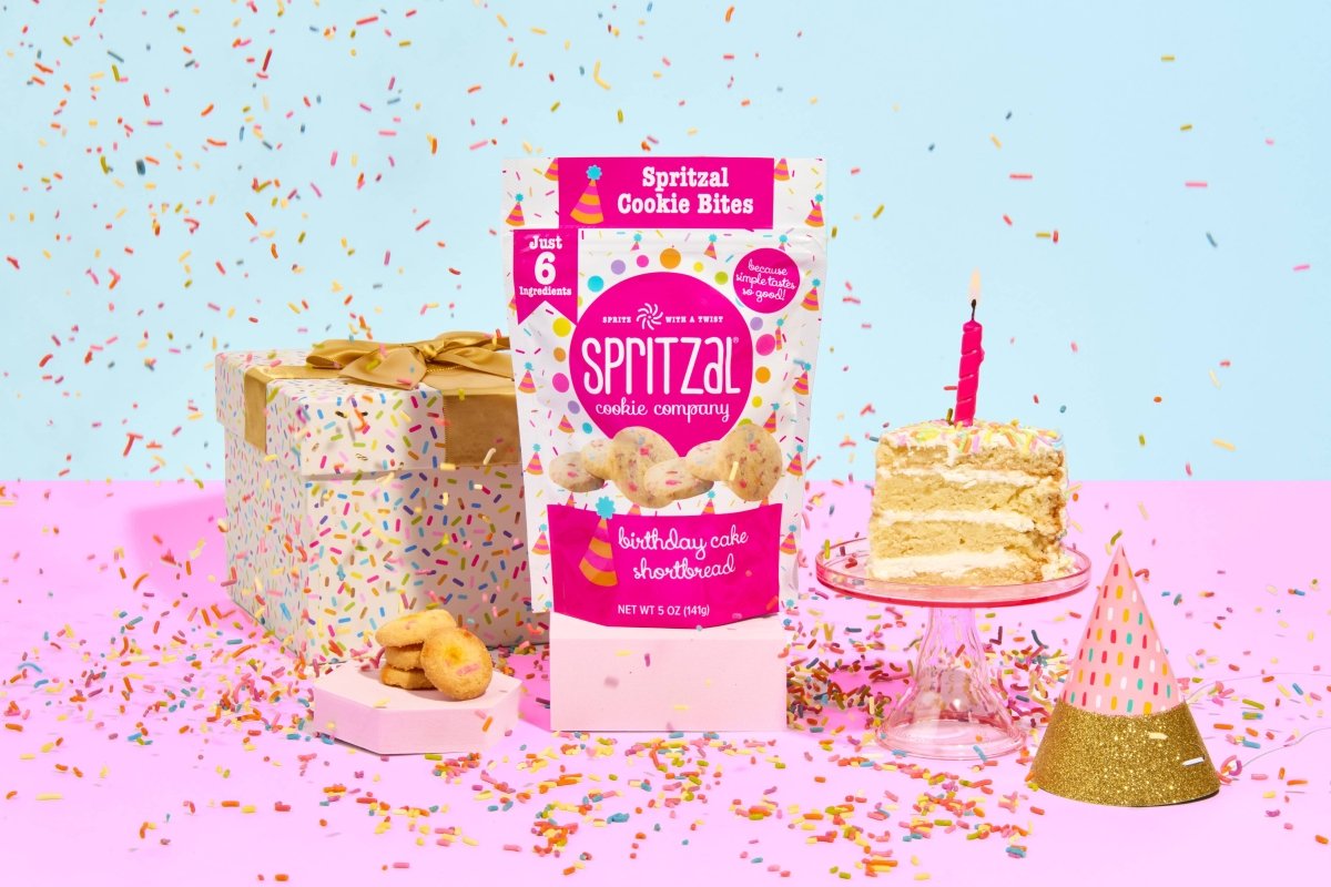 Spritzal Cookie Company - Birthday Cake Shortbread Cookie Bites - Purses & Pearls