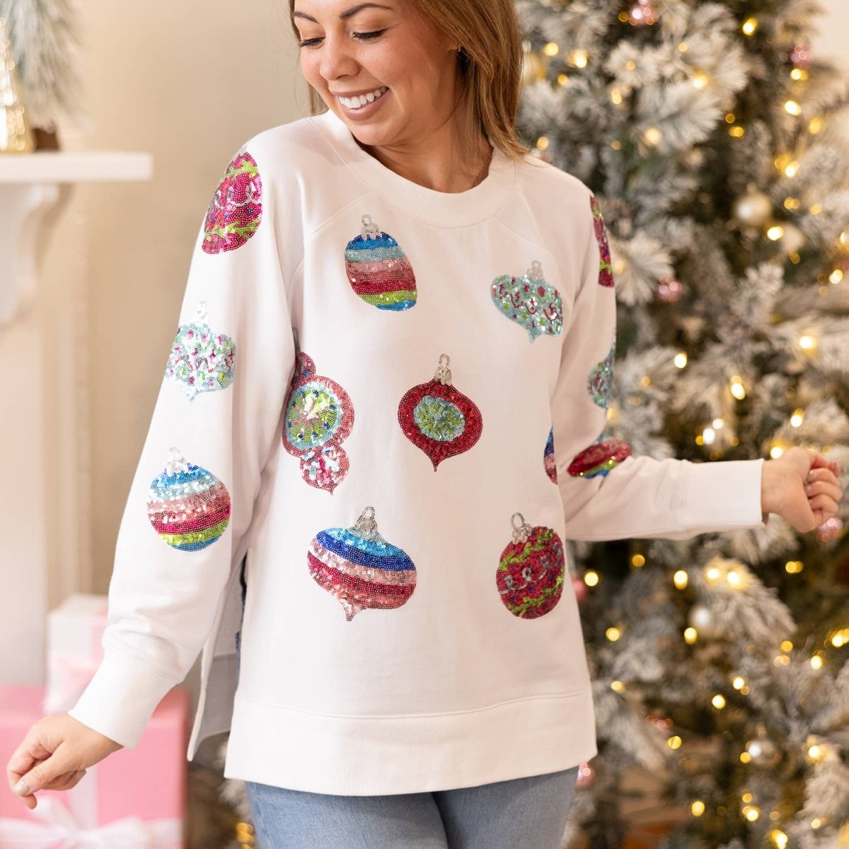 Sweatshirt Katie Ornaments in Plus - Purses & Pearls